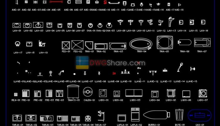 1. Accessories AutoCAD blocks free download