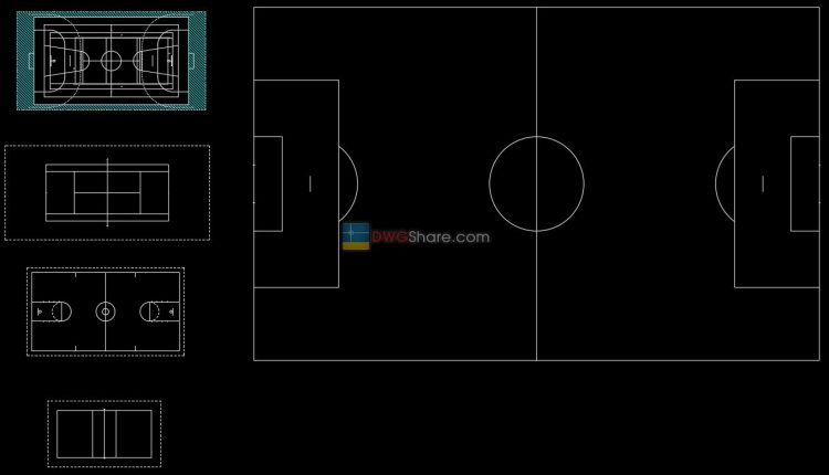 1. Sports grounds AutoCAD blocks free download