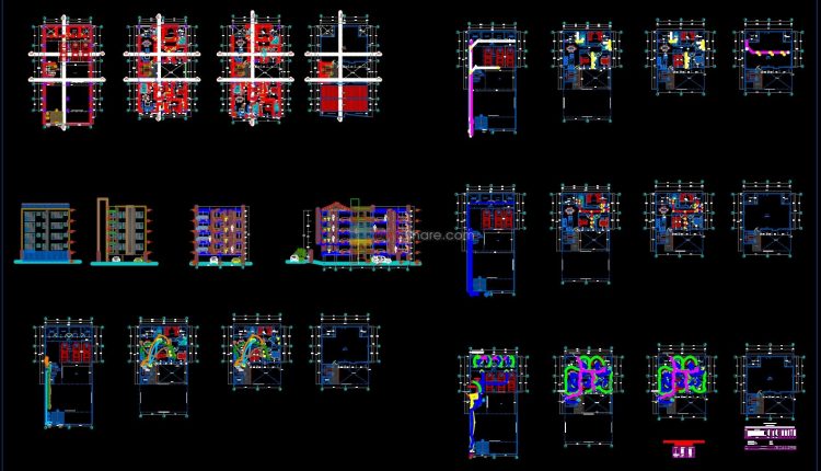 10.Condominium apartment building AutoCAD free download