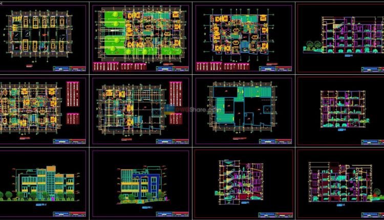 11.The Luxury Apartment Building Project AutoCAD free download