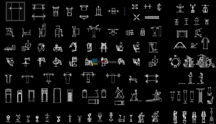 2. Gym AutoCAD blocks free download
