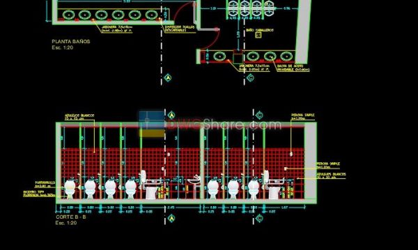 3. Publics toilets AutoCAD blocks free download