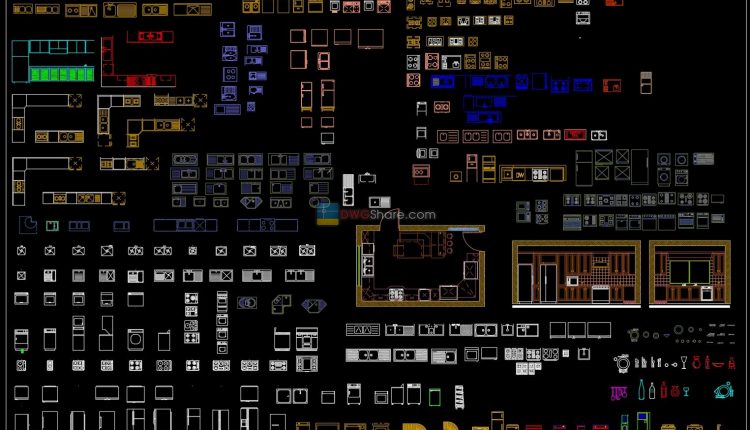 3.Kitchen furniture AutoCAD blocks free download