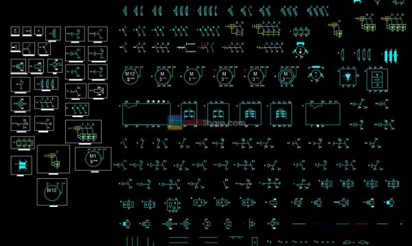 3.Template and electric symbols Cad free download