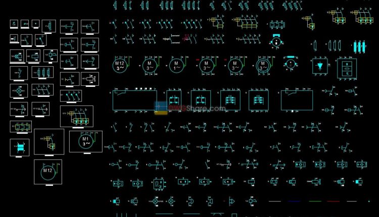3.Template and electric symbols Cad free download
