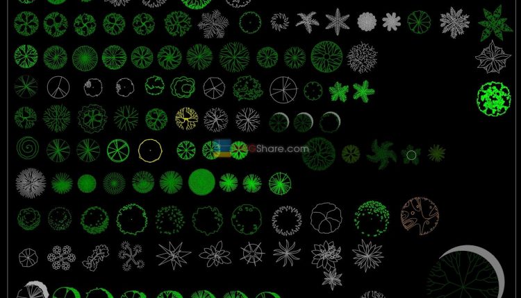4.Tree in top view AutoCAD blocks free download