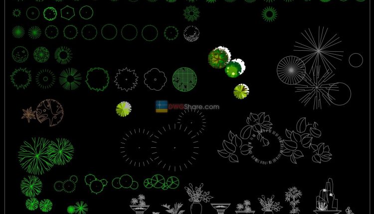 5.Tree in top view AutoCAD blocks free download