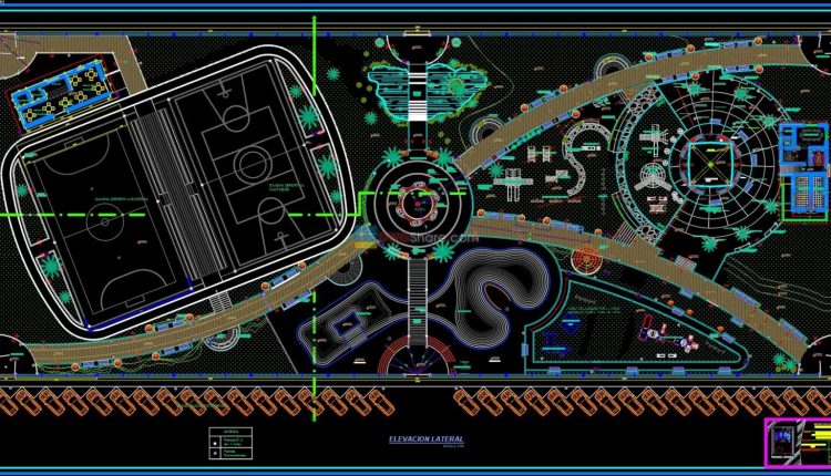 6.Recreational park AutoCAD free download