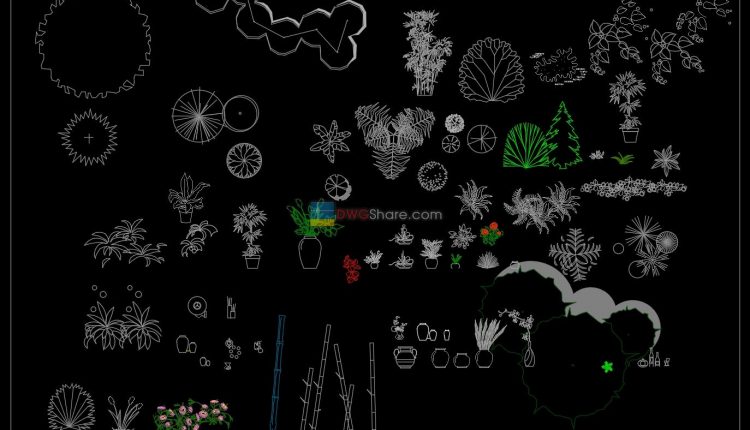 6. Tree in top view AutoCAD blocks free download