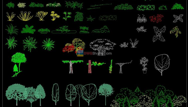 7. Trees in elevation AutoCAD blocks free download