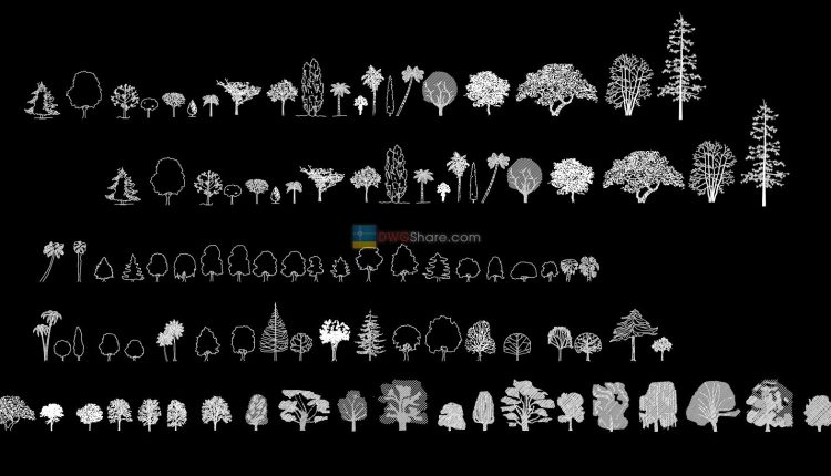 8. Trees in elevation AutoCAD blocks free download