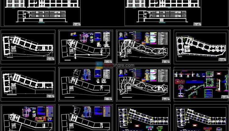 9.Full 3 storey school building project AutoCAD free download
