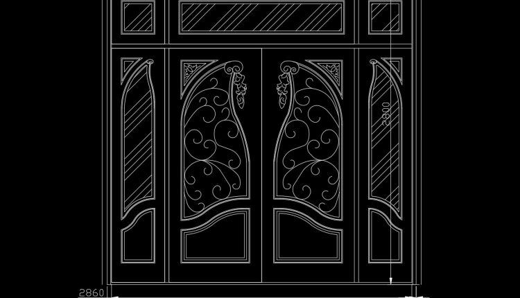 Autocad Wooden Door 1