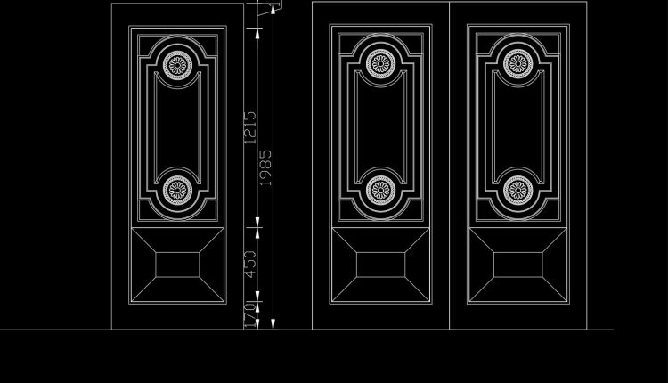 Autocad Wooden Door 4