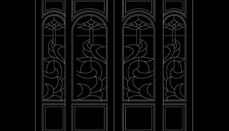 Autocad Wooden Door 6