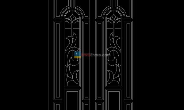 Autocad Wooden Door 7