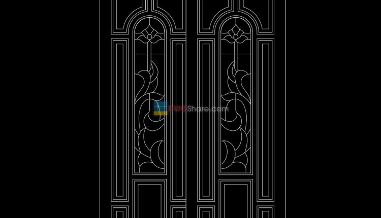 Autocad Wooden Door 7
