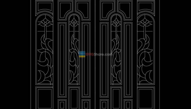 Autocad Wooden Door 8