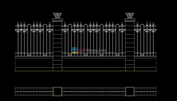 Fence design AutoCAD blocks free download 2