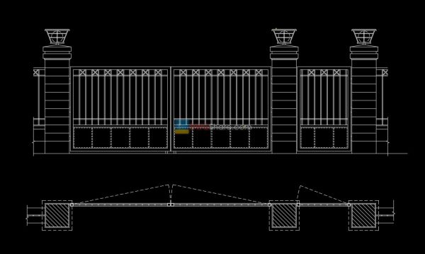 Fence design AutoCAD blocks free download 3