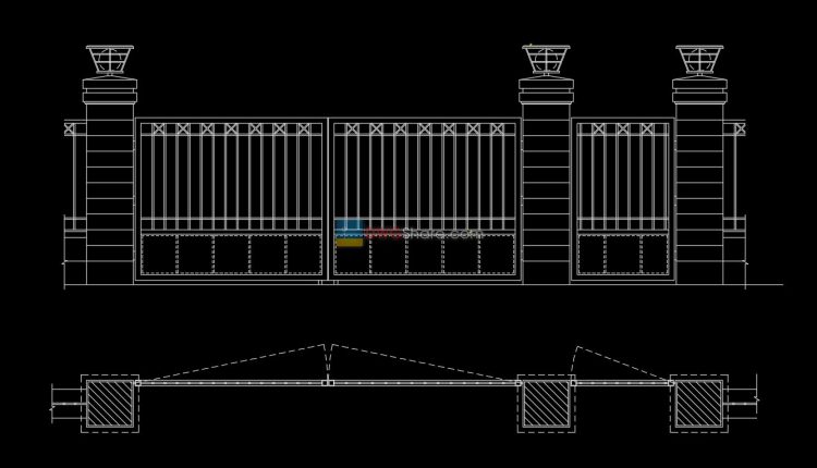 Fence design AutoCAD blocks free download 3