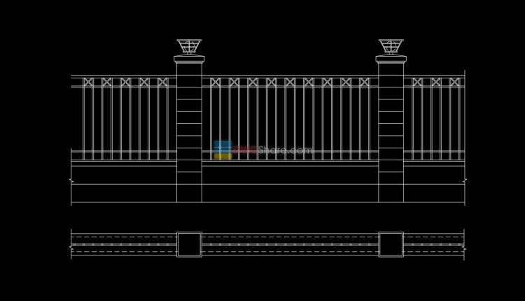 Fence design AutoCAD blocks free download 4