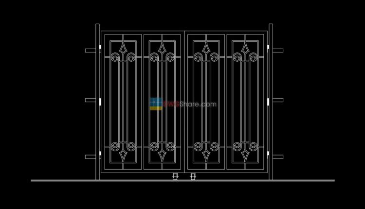 Fence design AutoCAD blocks free download 6