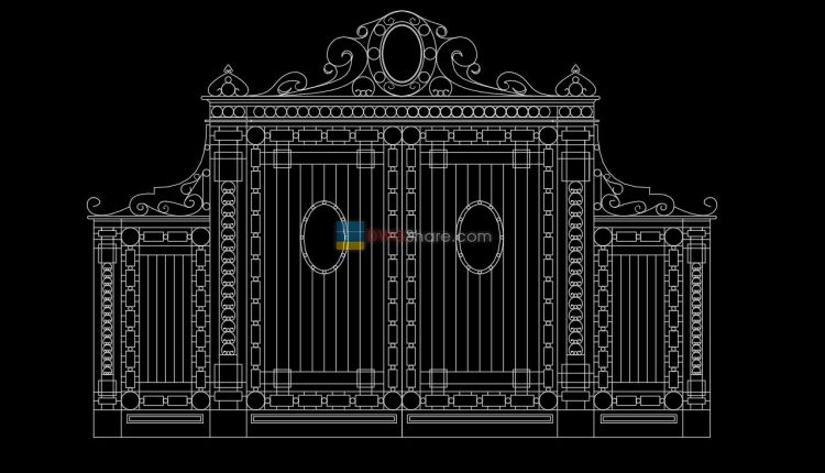 Gate and Fence design AutoCAD blocks free download 11