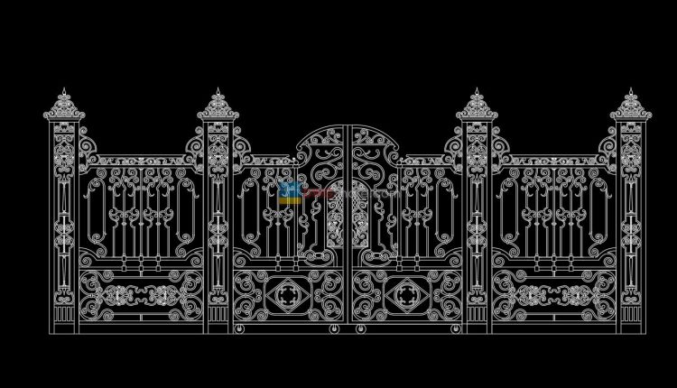 Gate and Fence design AutoCAD blocks free download 8