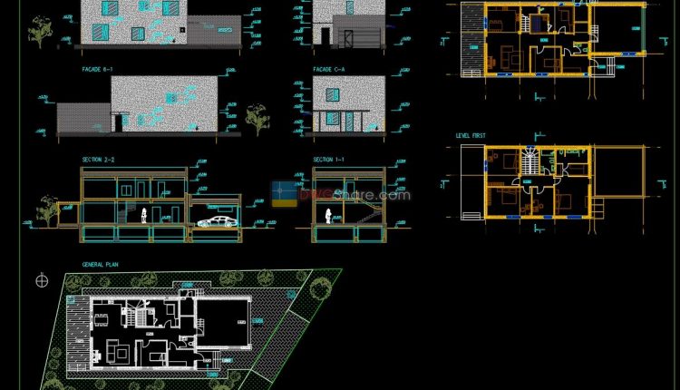 House Plan Design 12 AutoCAD File Free download