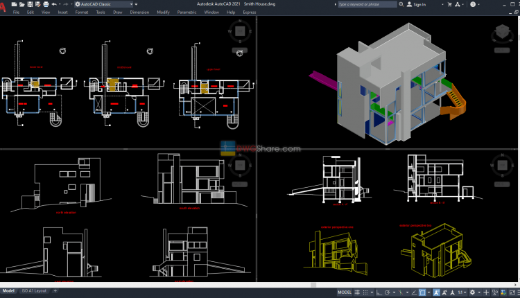 House Plan Design 14 AutoCAD File Free download