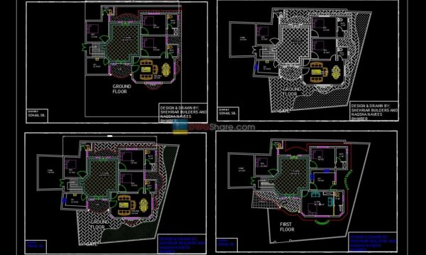 House Plan Design 3 AutoCAD File Free download