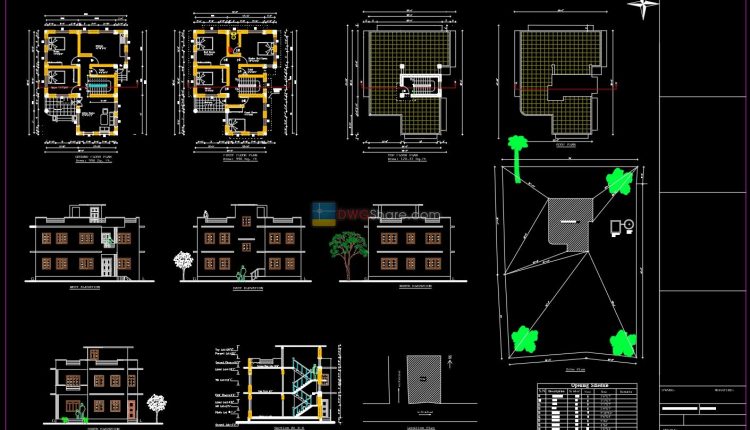 House Plan Design 4 AutoCAD File Free download