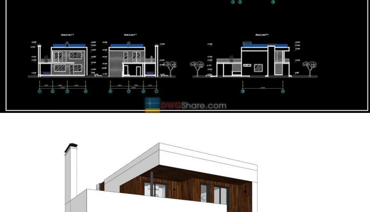 Modern Villa 2d and 3D model Free Download