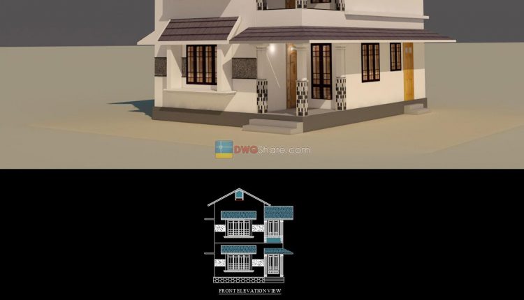 Modern Villa 2d and 3dsmax model Free Download