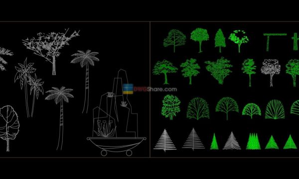 Trees in elevation AutoCAD blocks free download