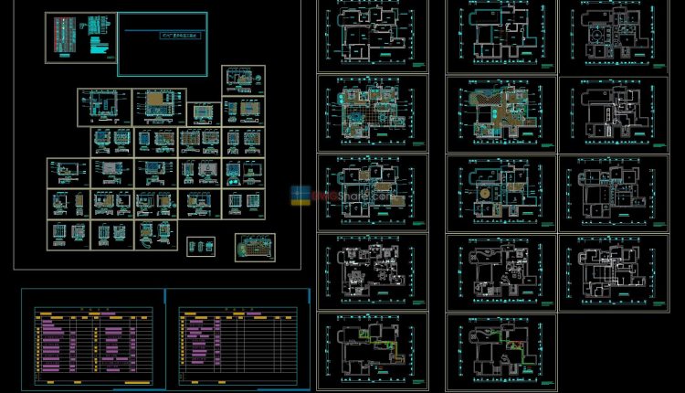 Villa Details Project Dwg Free Download