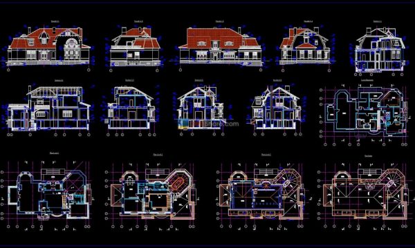 6 years ago
                

                
             5,458Free download Villa Plans Elevations and Sections DWG