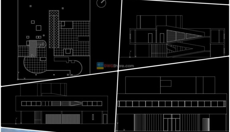Villa Savoye - Le corbusier Plan 3D, 2D AutoCAD File Free download