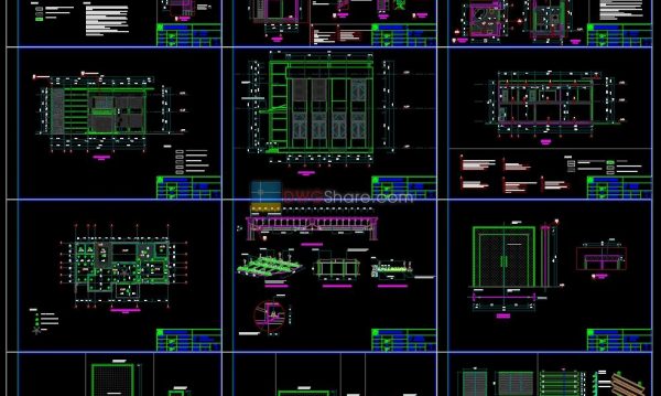 20.Modern 2-storey Office Building Architectural AutoCAD Blocks free download