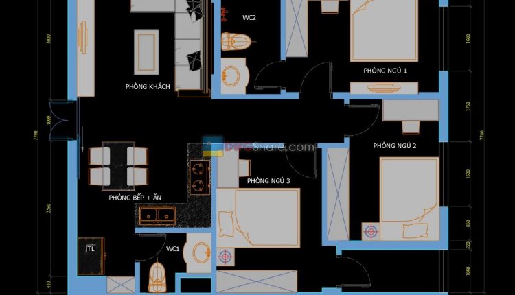 21.House Plan Design AutoCAD File Free download