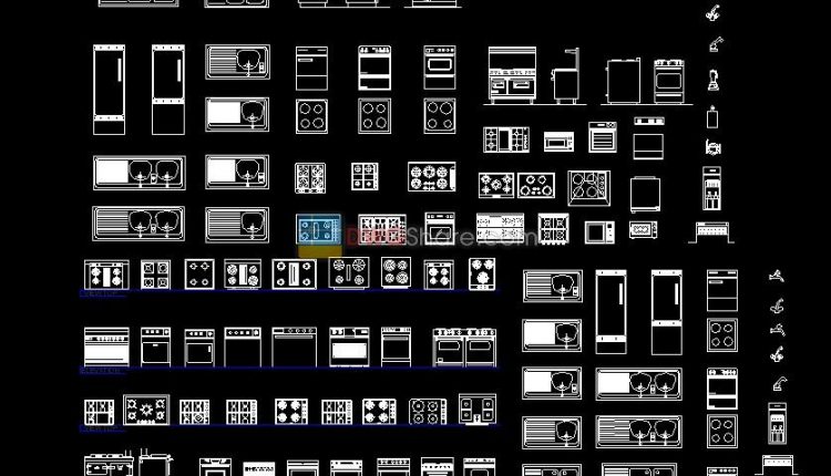 4.Kitchen furniture AutoCAD blocks free download