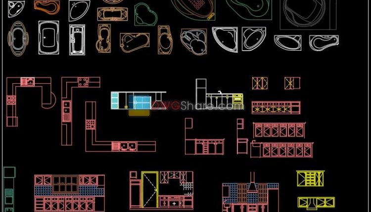 5.Kitchen furniture AutoCAD blocks free download