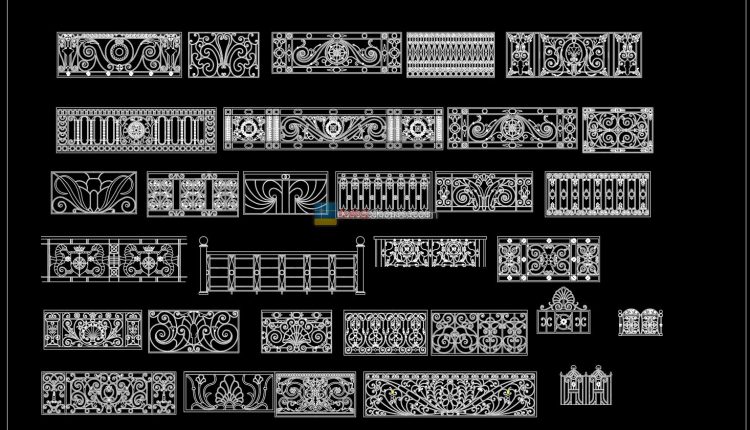6.Classic railing AutoCAD file free download