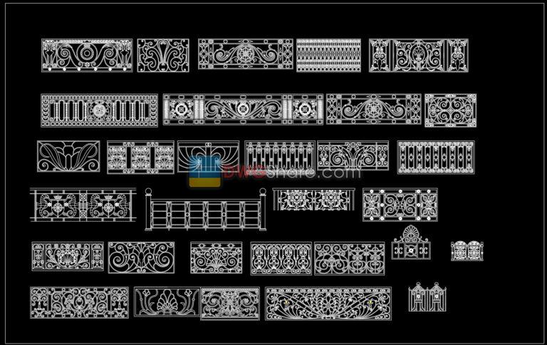 6.Classic railing AutoCAD file free download