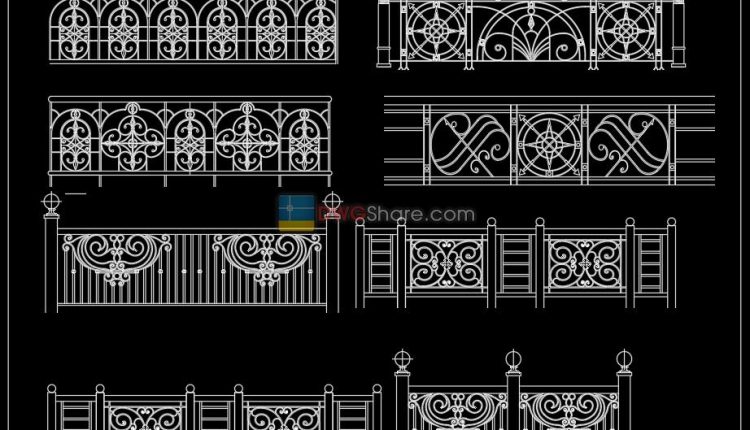 7.Classic railing AutoCAD file free download