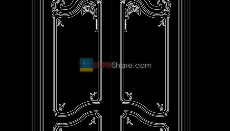Autocad Wooden Door 11
