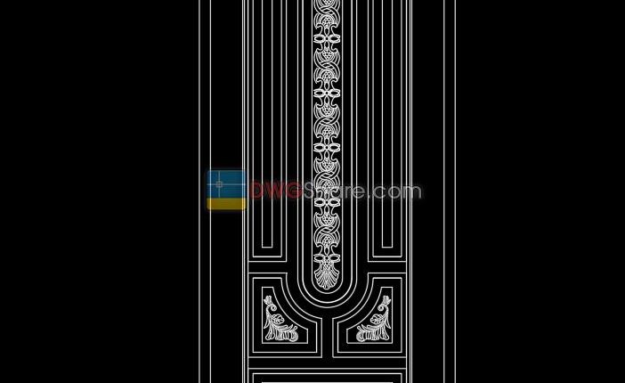 13.Autocad Wooden Door free download