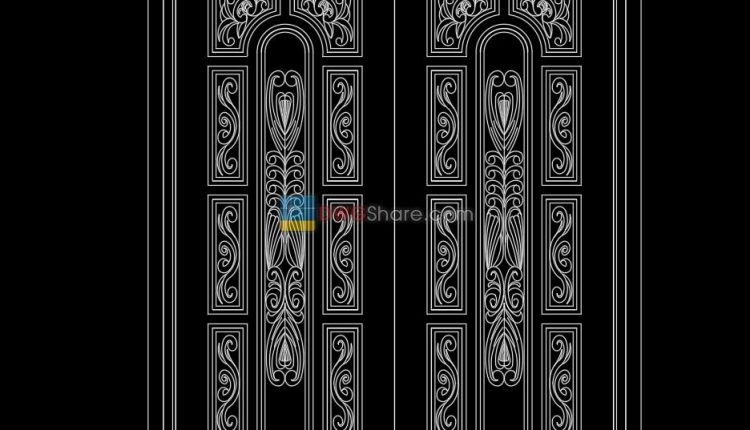 Autocad Wooden Door 15