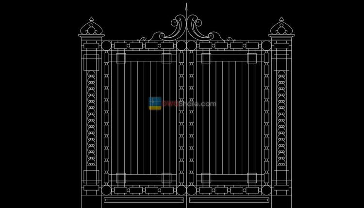 12. Fence design AutoCAD blocks free download